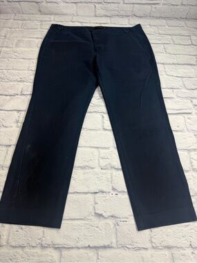Zara Basic Navy Straight-Leg Women's Chinos. Size 12.